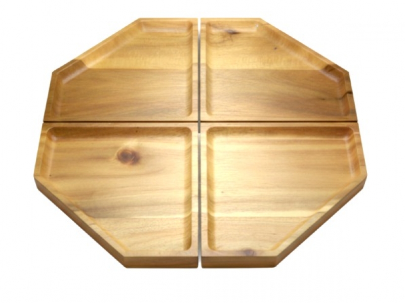 Premium Acacia Wood Modular Serving Platter Set - Versatile Entertainer's Kitchenware